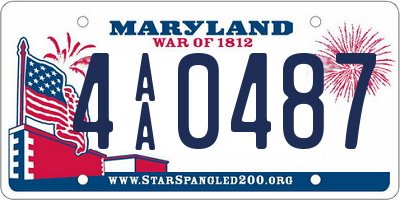MD license plate 4AA0487