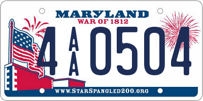 MD license plate 4AA0504