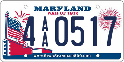 MD license plate 4AA0517