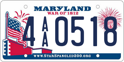 MD license plate 4AA0518