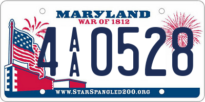 MD license plate 4AA0528