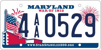 MD license plate 4AA0529