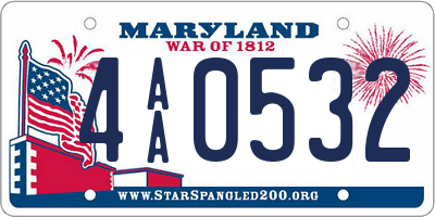MD license plate 4AA0532