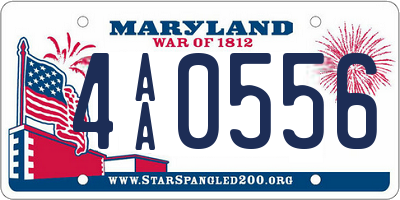 MD license plate 4AA0556