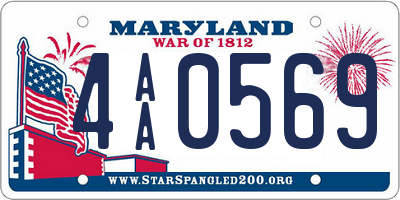 MD license plate 4AA0569