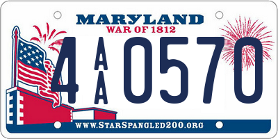 MD license plate 4AA0570