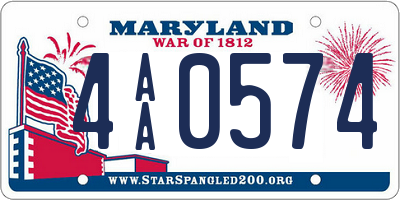MD license plate 4AA0574