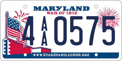 MD license plate 4AA0575