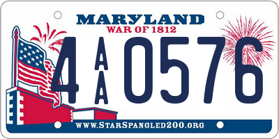 MD license plate 4AA0576