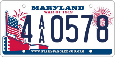 MD license plate 4AA0578