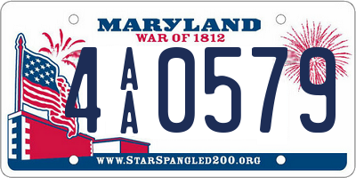 MD license plate 4AA0579