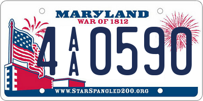 MD license plate 4AA0590