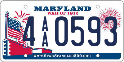 MD license plate 4AA0593