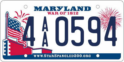 MD license plate 4AA0594