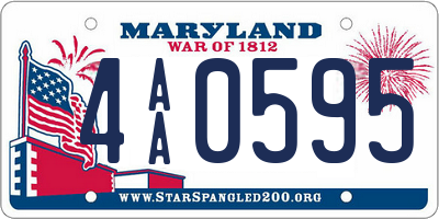 MD license plate 4AA0595