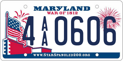 MD license plate 4AA0606