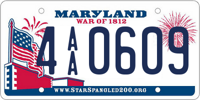 MD license plate 4AA0609