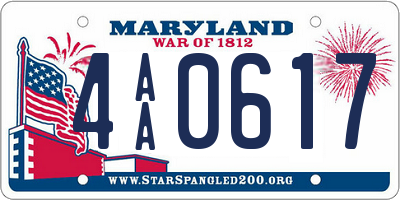 MD license plate 4AA0617