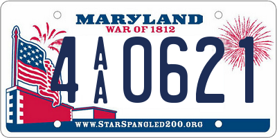 MD license plate 4AA0621