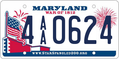 MD license plate 4AA0624