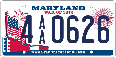 MD license plate 4AA0626
