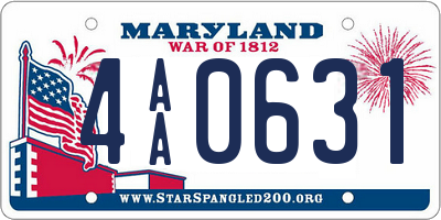 MD license plate 4AA0631