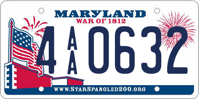 MD license plate 4AA0632