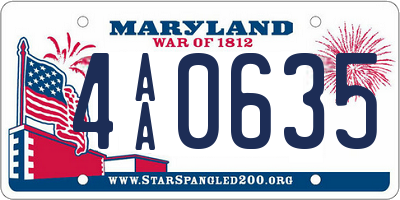 MD license plate 4AA0635