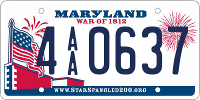 MD license plate 4AA0637