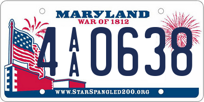 MD license plate 4AA0638