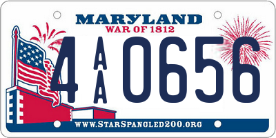 MD license plate 4AA0656