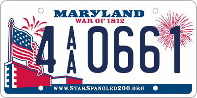 MD license plate 4AA0661