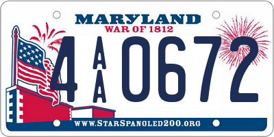 MD license plate 4AA0672