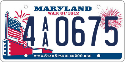 MD license plate 4AA0675