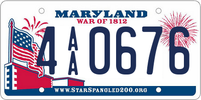 MD license plate 4AA0676