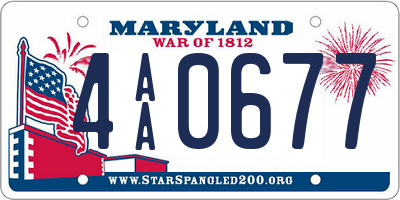 MD license plate 4AA0677