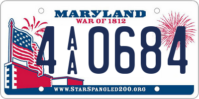 MD license plate 4AA0684