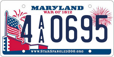 MD license plate 4AA0695