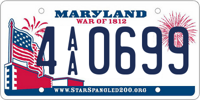 MD license plate 4AA0699