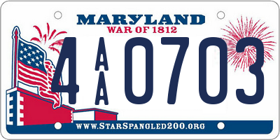 MD license plate 4AA0703