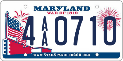 MD license plate 4AA0710