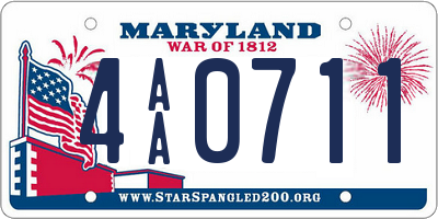 MD license plate 4AA0711