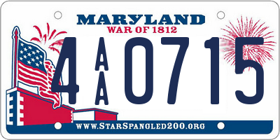 MD license plate 4AA0715