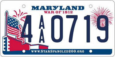 MD license plate 4AA0719