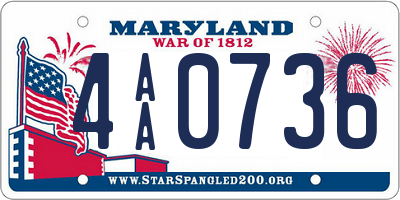MD license plate 4AA0736