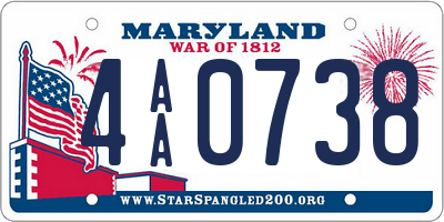 MD license plate 4AA0738