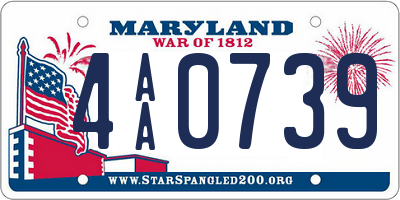 MD license plate 4AA0739