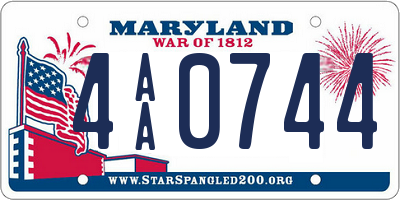 MD license plate 4AA0744