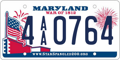 MD license plate 4AA0764