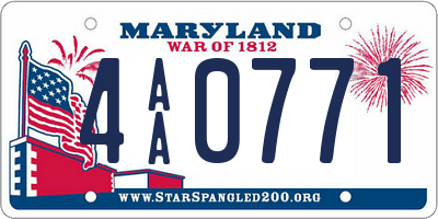 MD license plate 4AA0771